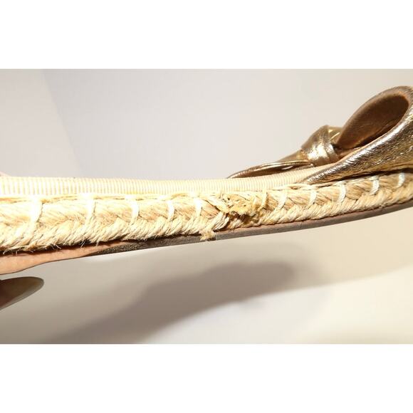 TABITHA SIMMONS Heli Metallic Flat Sandals, Gold Size 10 - Picture 8 of 9